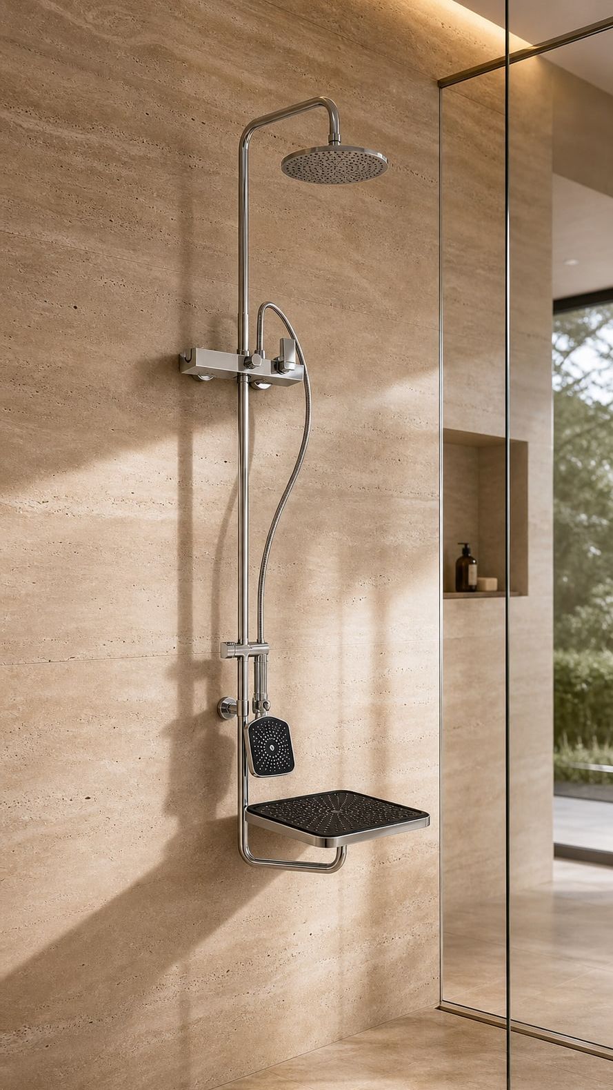 Shower Faucet System styled in a FADIOR HOME interior setting