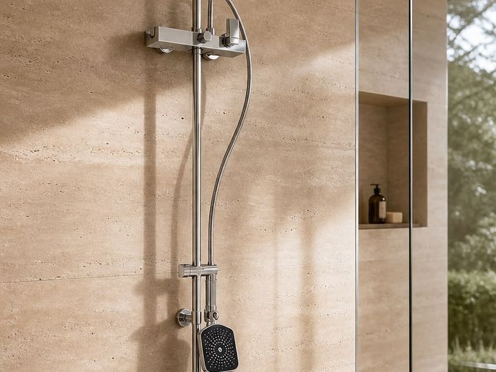 Shower Faucet System styled in a FADIOR HOME interior setting