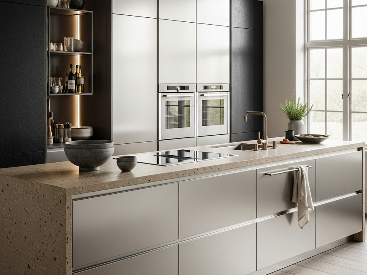 Fadior Abyss Kitchen Suite — 304 stainless steel kitchen system, front view
