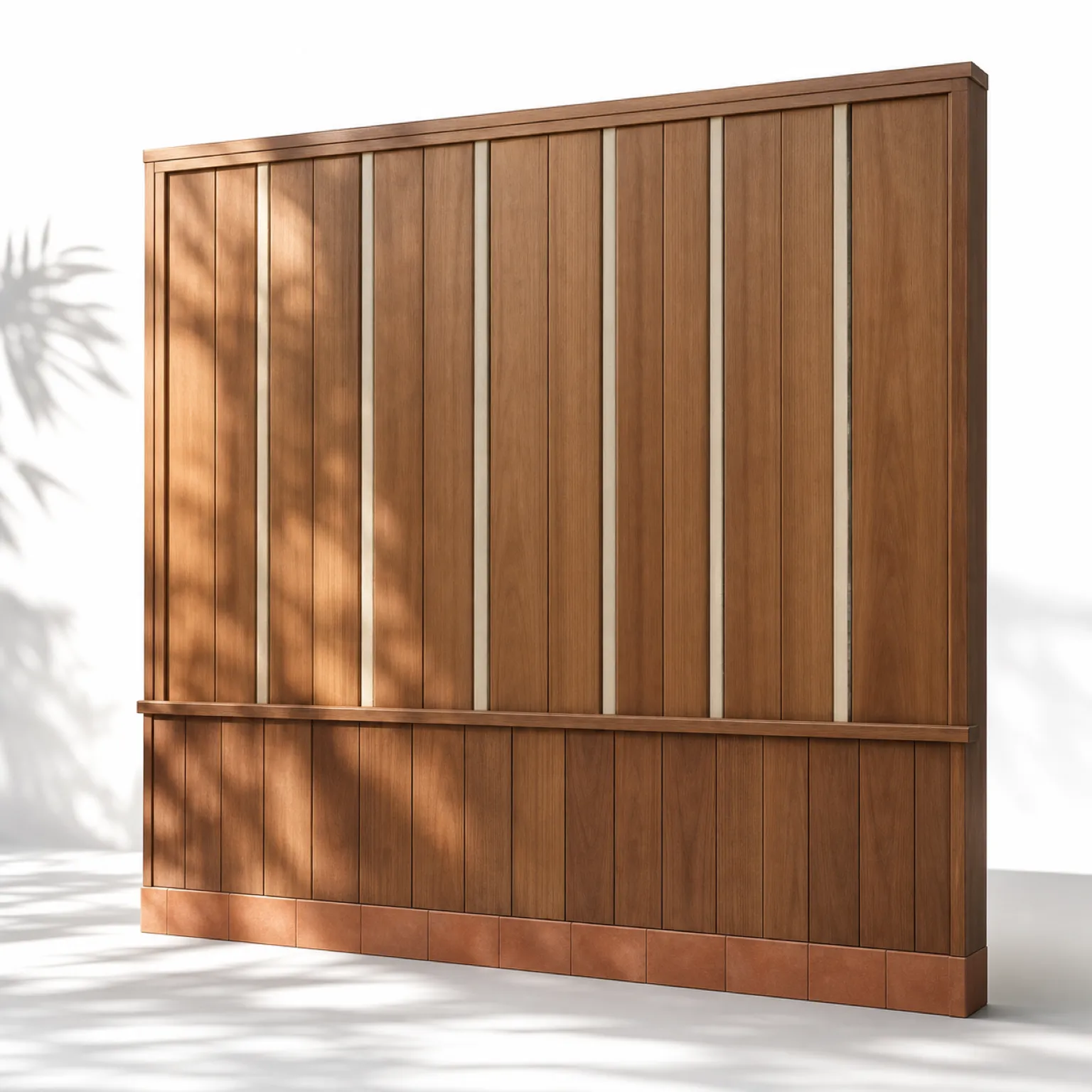 Suite de Paneles de Pared Miroir con Zócalo de Patio Ipe vista principal