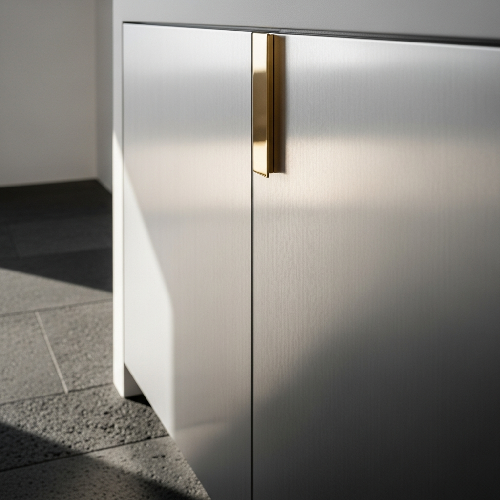 Fadior Oia Cliffside Villa — close-up of stainless steel finish and hardware detail