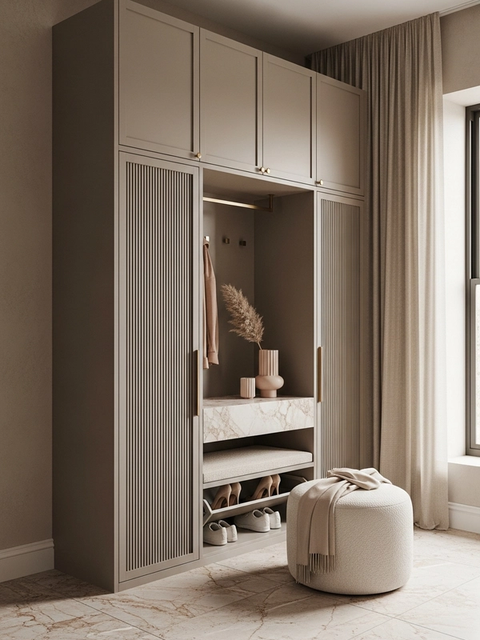 Fadior Archetype Entryway Shoe Cabinet — 304 stainless steel entryway system, front view