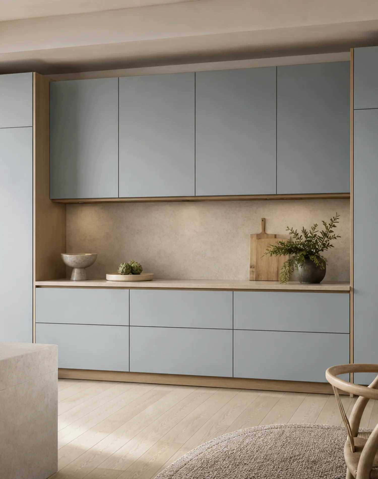 Suite de Cocina Meridian con Puente de Despensa Tidal estudio de adaptación