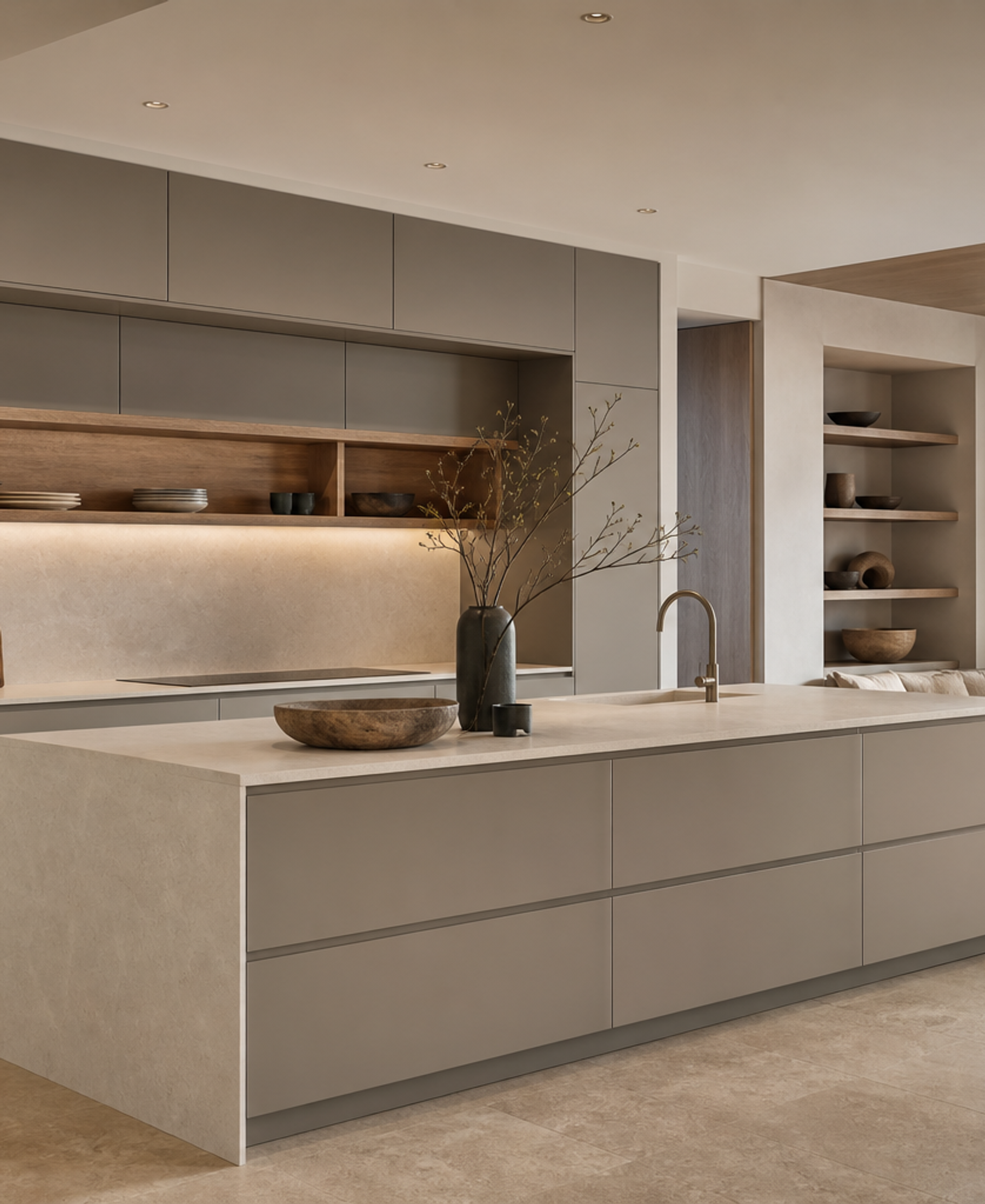 Fadior Forge Kitchen Suite with Milan Forecast Kitchen Wall — 304 stainless steel kitchen system, front view