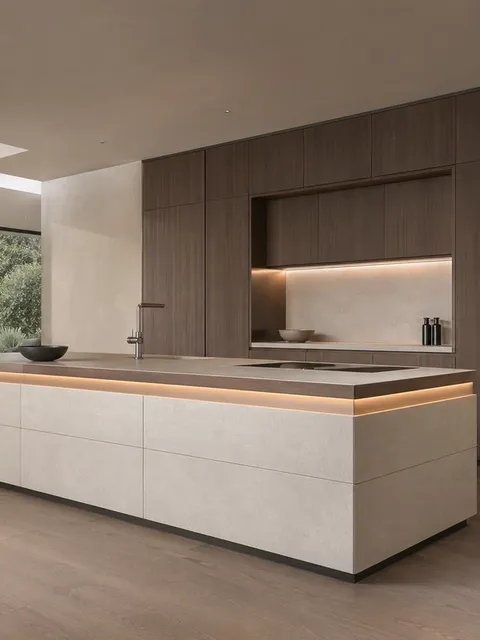 Suite de Cocina Pavilion con Isla de Banda de Luz Integrada