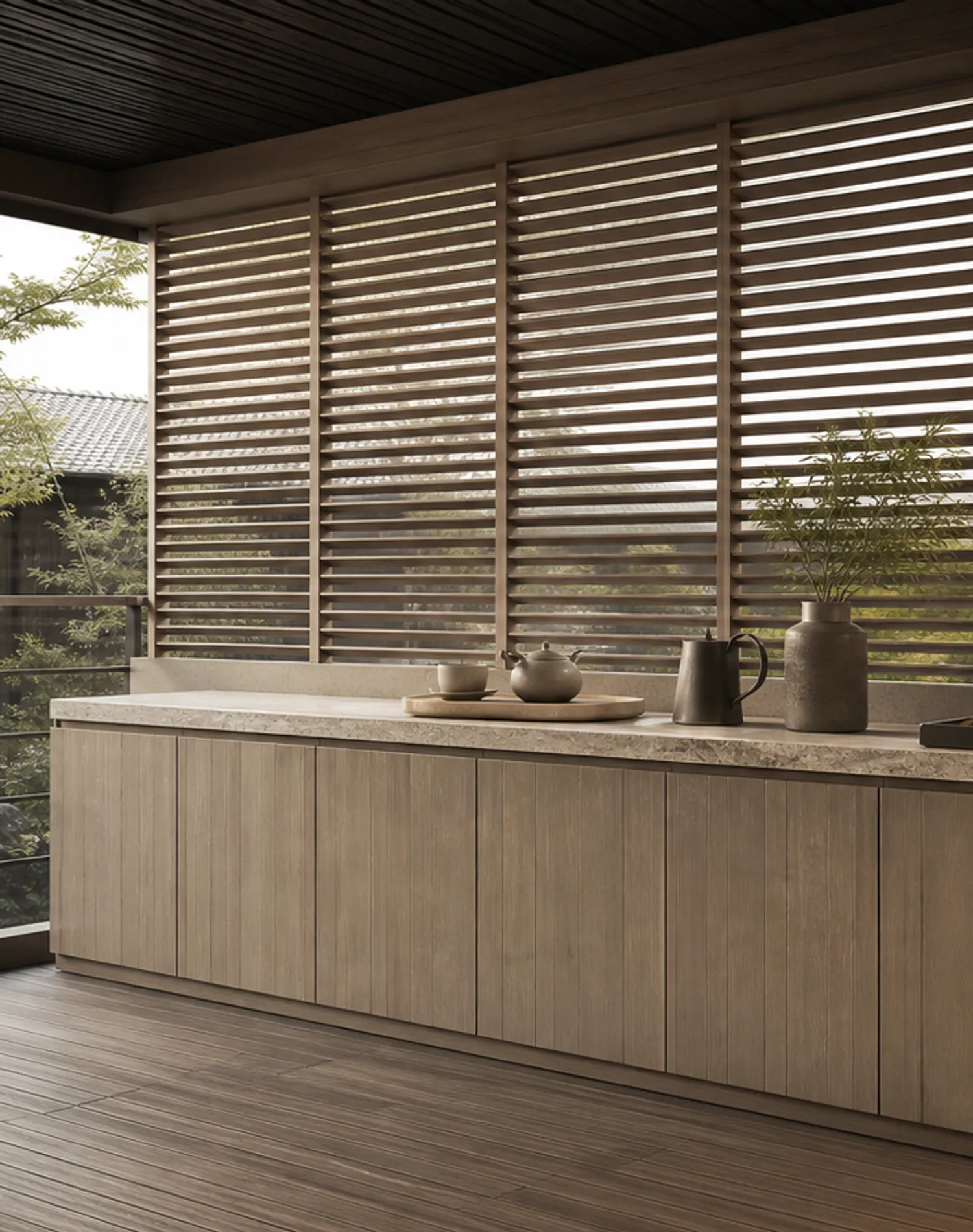 Suite de Balcón Soleil con Consola de Servicio Breeze Louver estudio de adaptación