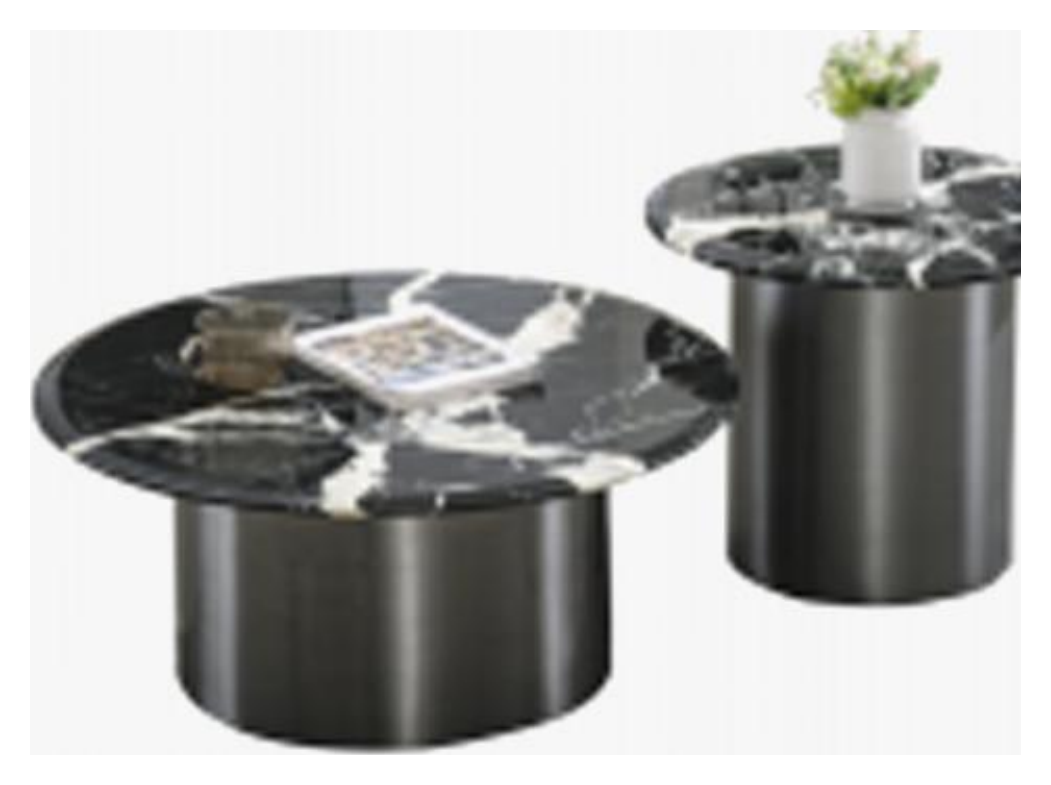 Mesa de centro con tapa de piedra φ90CM φ55CM vista del producto