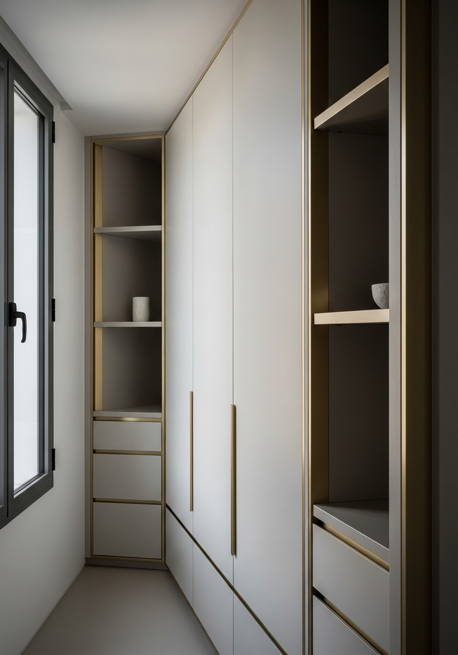 Fadior Marbella Coastal Villa — master wardrobe with stainless steel system