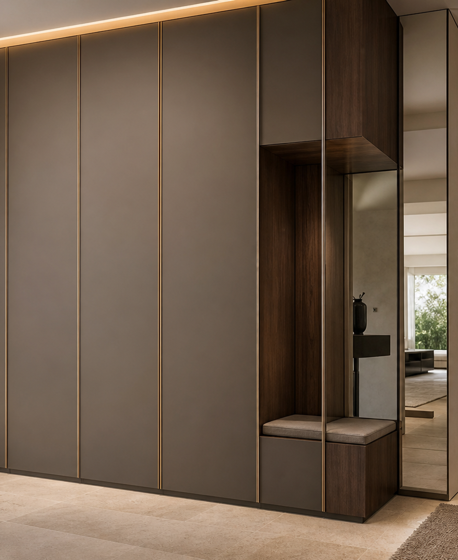 Fadior Savile Entryway Suite with Precision Arrival Wall — 304 stainless steel entryway system, front view