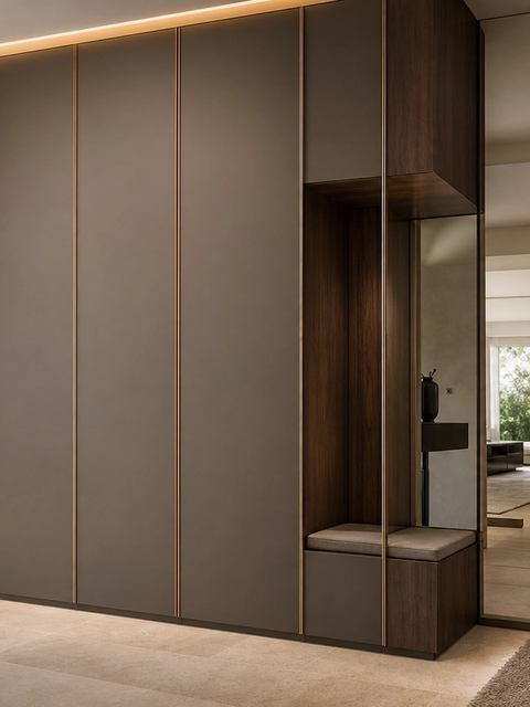 Fadior Savile Entryway Suite with Precision Arrival Wall — 304 stainless steel entryway system, front view
