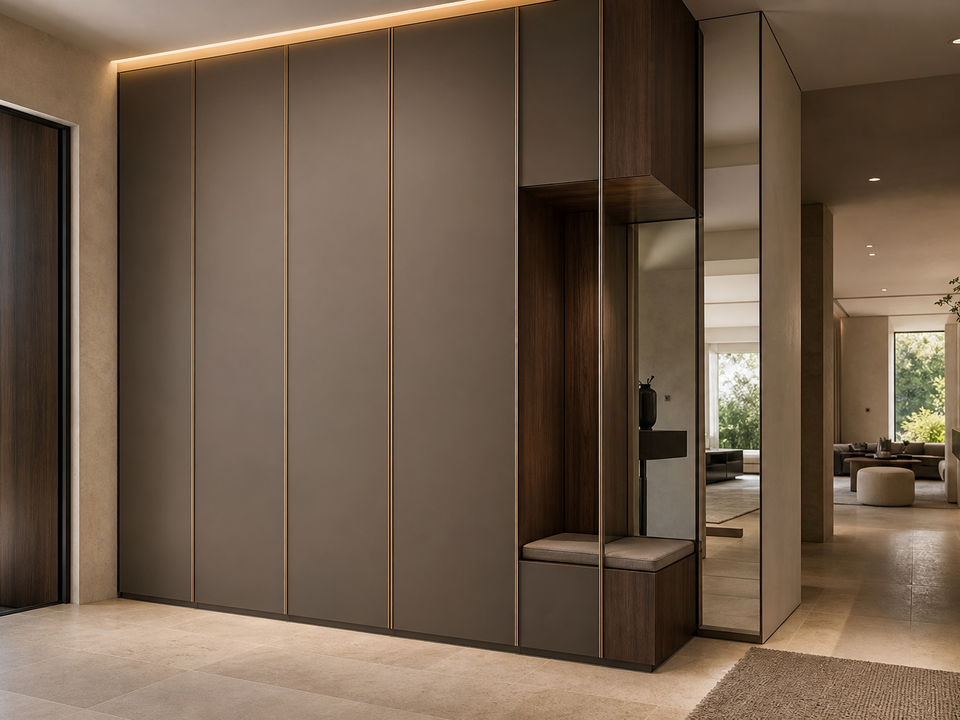 Fadior Savile Entryway Suite with Precision Arrival Wall — 304 stainless steel entryway system, front view