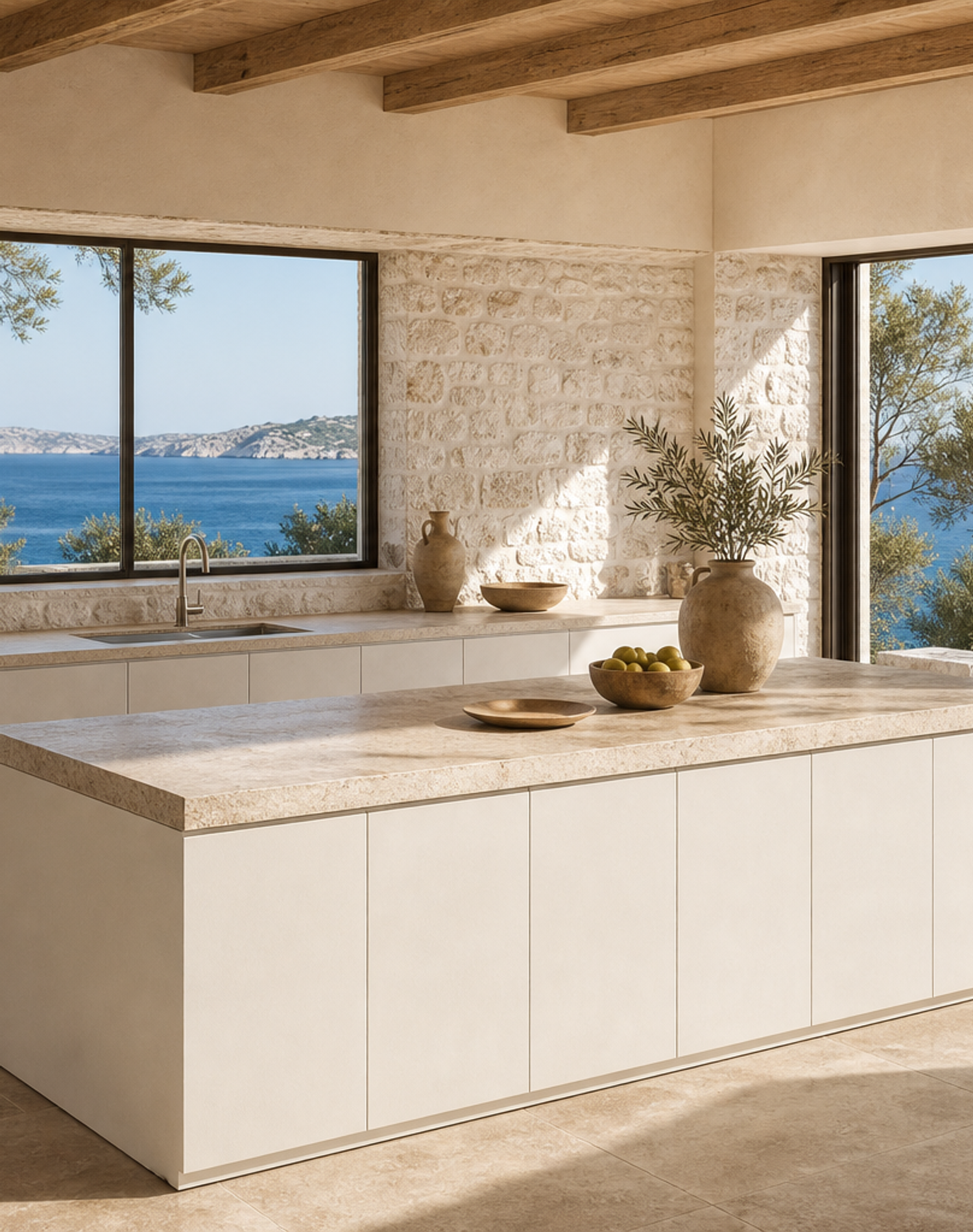 Fadior Terrena Kitchen Suite with Wide Window Breakfast Run — lifestyle setting with natural light and residential styling