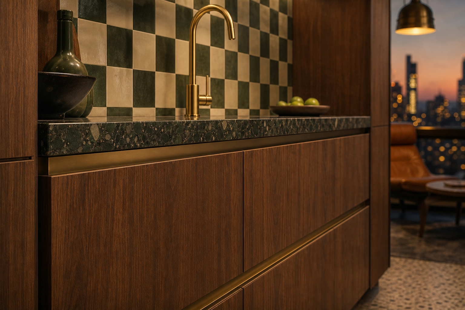 Fadior Riviera Smart Water Prep Kitchen — close-up of stainless steel finish and hardware detail