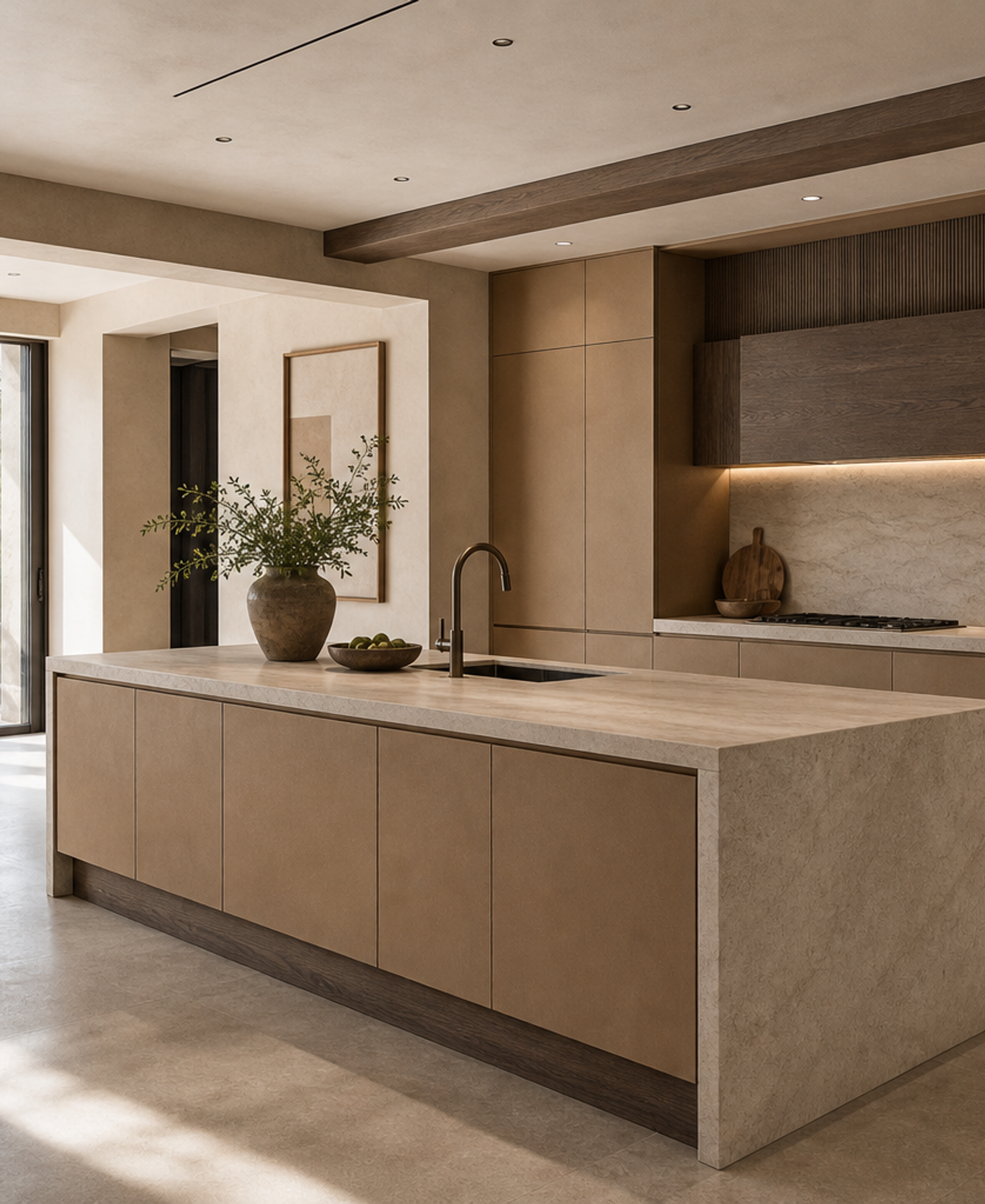 Fadior Terrena Kitchen Suite with Monolith Hearth Island — 304 stainless steel kitchen system, front view