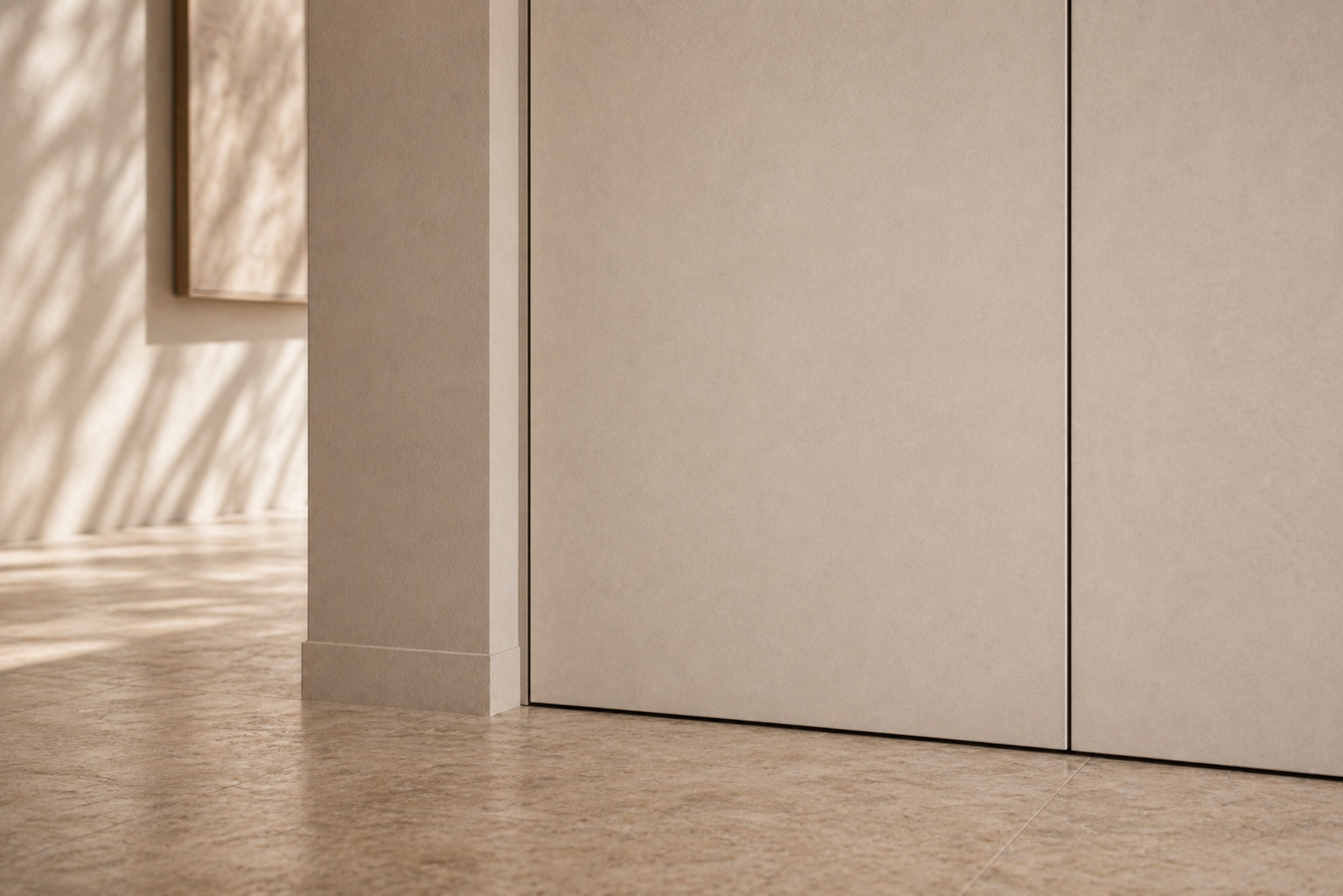 Fadior Alabaster Interior Door Suite with Shadow Reveal Pivot Pair — close-up of stainless steel finish and hardware detail