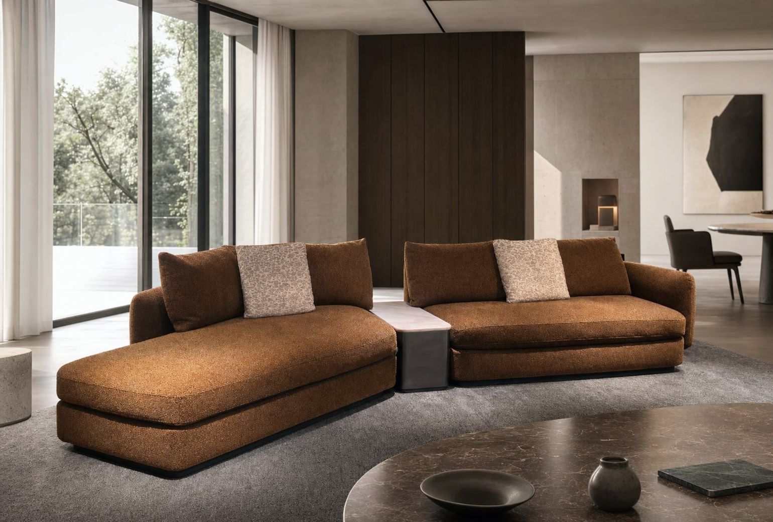Modern Sofa (Genuine leather) styled in a FADIOR HOME interior setting