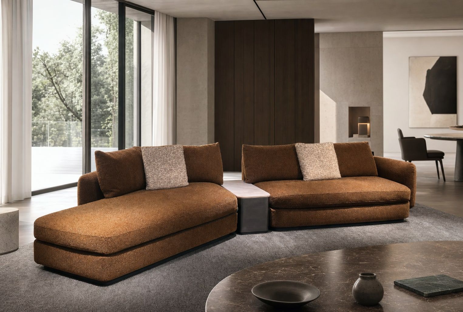 Modern Sofa 待供应商补 styled in a FADIOR HOME interior setting