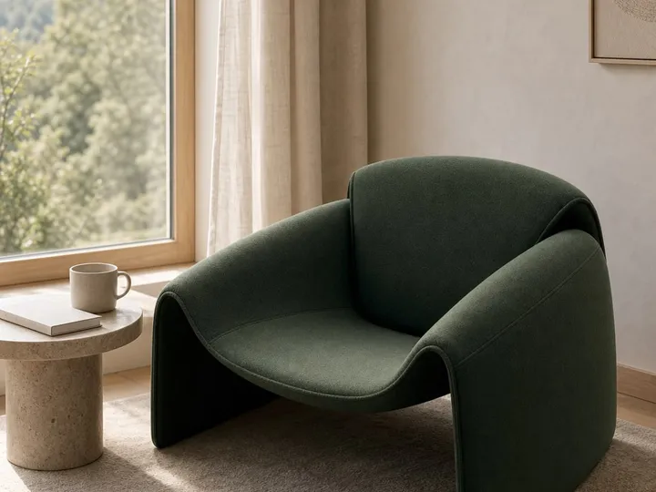 Sillón de Tela con Laterales de Panel