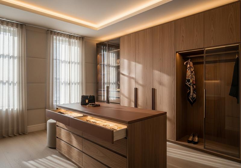 Manhattan Penthouse Stainless Steel Kitchen: A Unified Material Language from Kitchen to Wardrobe