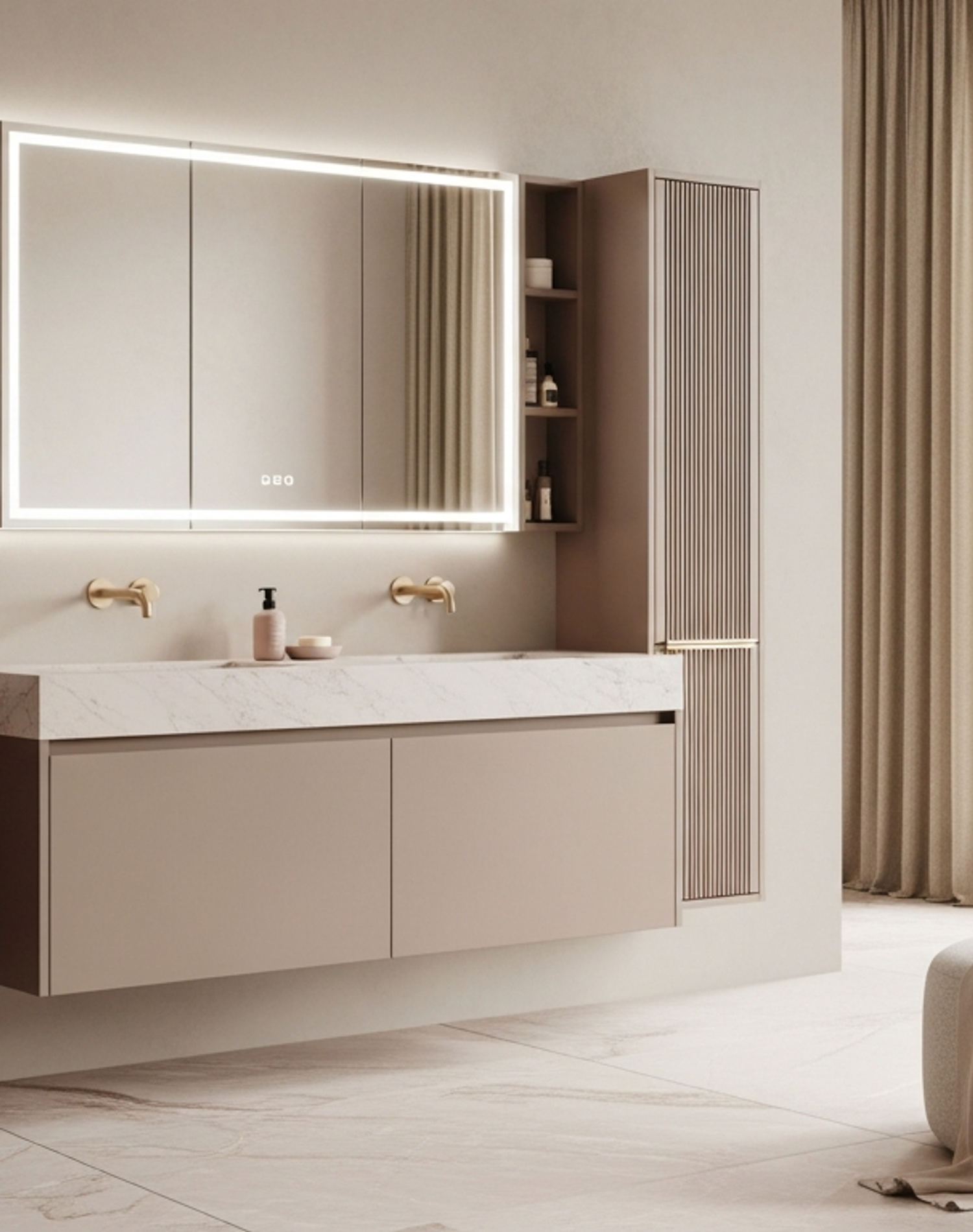 Fadior Verve Bath and Vanity Suite — lifestyle setting with natural light and residential styling