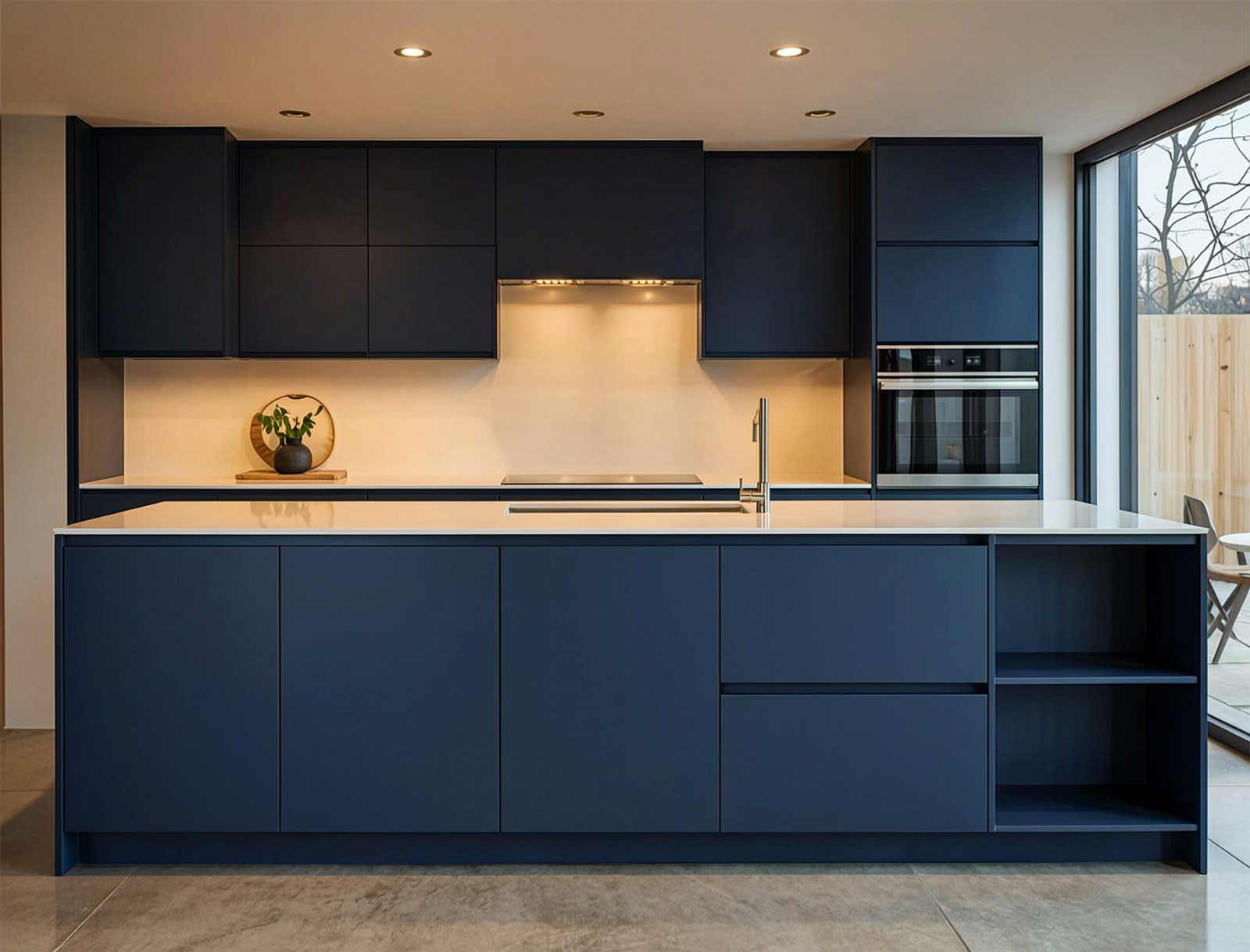 Electrostatic Powder Coat System applied in luxury residential kitchen base cabinet doors