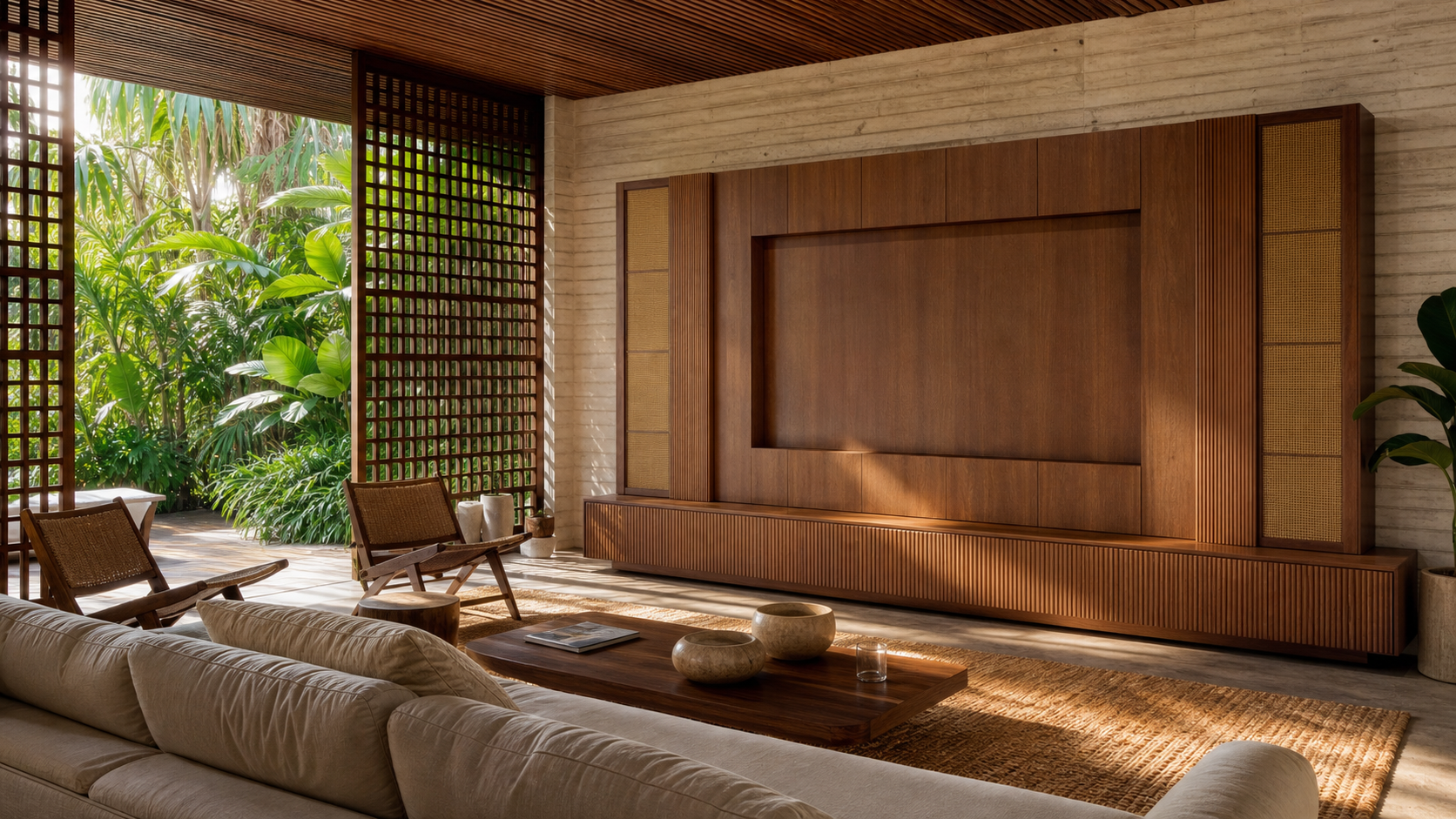 Fadior Zenith Living Room Suite with Fluted Bookcase Bridge — lifestyle setting with natural light and residential styling