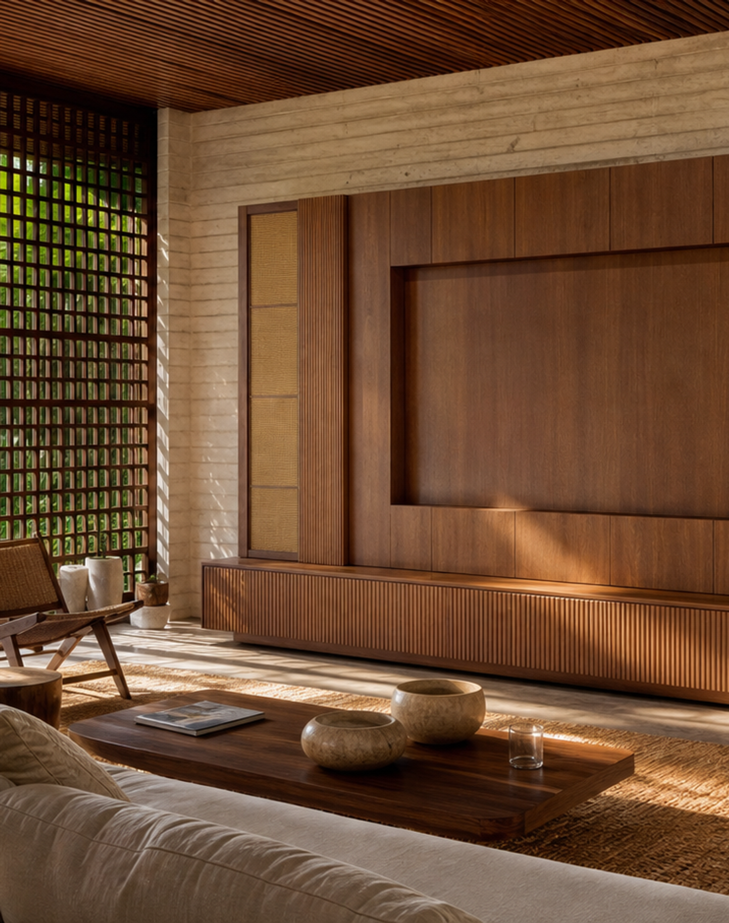 Fadior Zenith Living Room Suite with Fluted Bookcase Bridge — lifestyle setting with natural light and residential styling