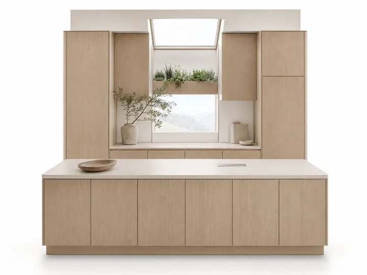 Fadior Terrena Kitchen Suite with Skylight Herb Bar — 304 stainless steel kitchen system, front view