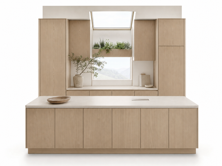 Fadior Terrena Kitchen Suite with Skylight Herb Bar — 304 stainless steel kitchen system, front view