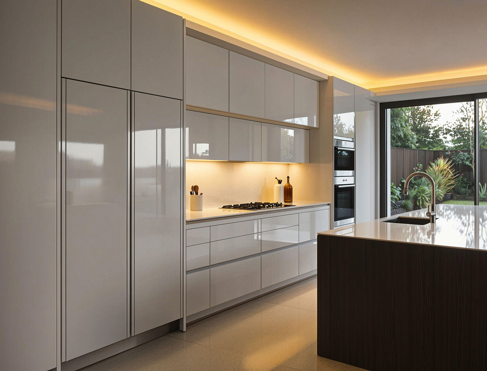 Microparticle Crystal Resin Technology (微粒子晶脂技术) applied in luxury residential premium kitchen door panels