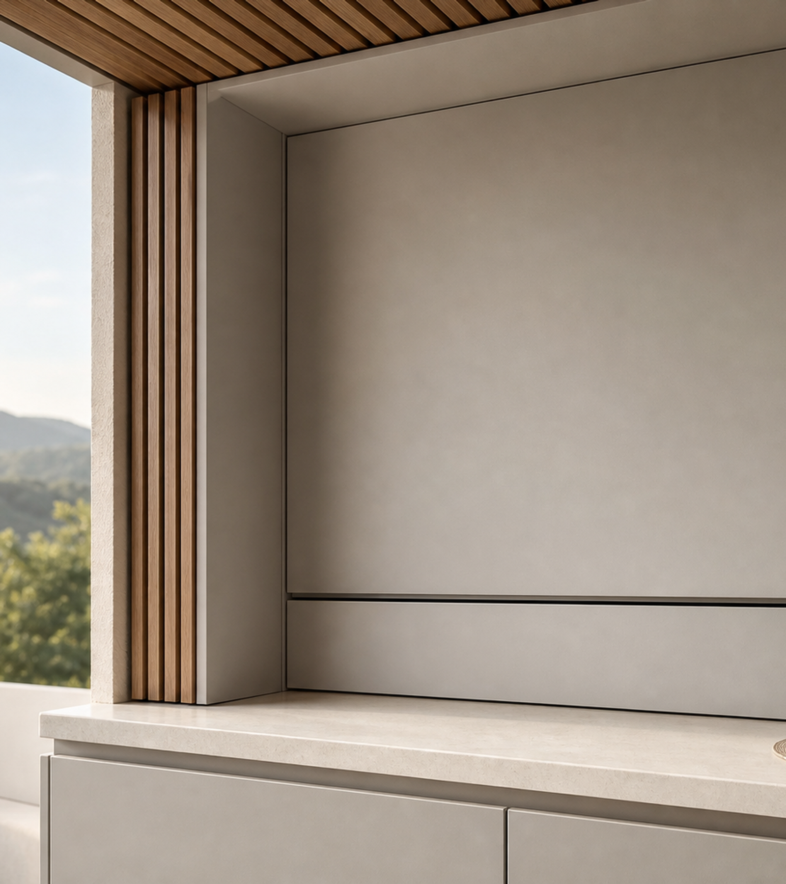 Fadior Cannes Balcony Suite with Breeze Foldaway Breakfast Bar — close-up of stainless steel finish and hardware detail