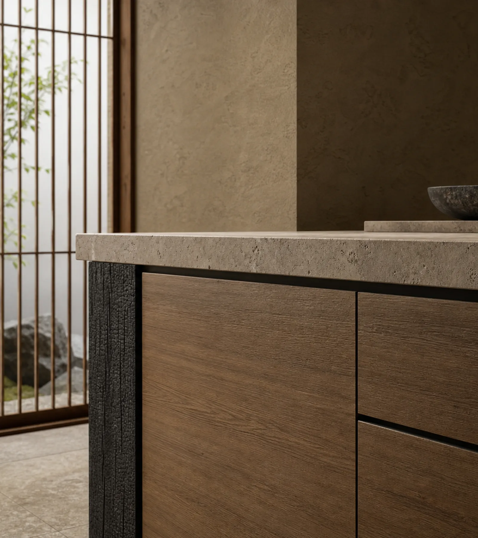 Suite de Cocina Forge con Galería de Preparación de Veta de Piedra acabado y detalle