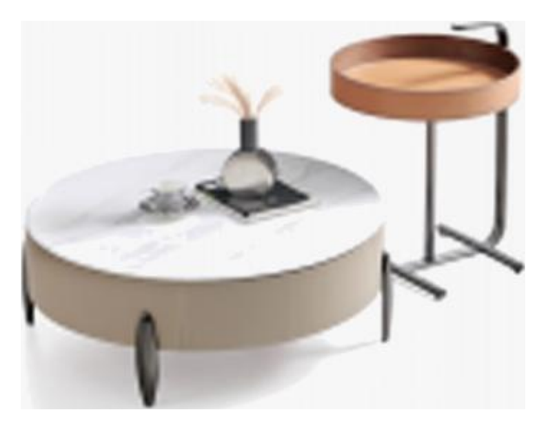 Mesa de centro con acento de cuero φ45 × 63 vista del producto