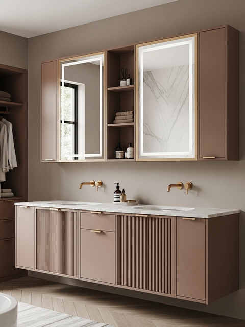 Fadior Acqua Vanity Suite — 304 stainless steel bath and vanity system, front view