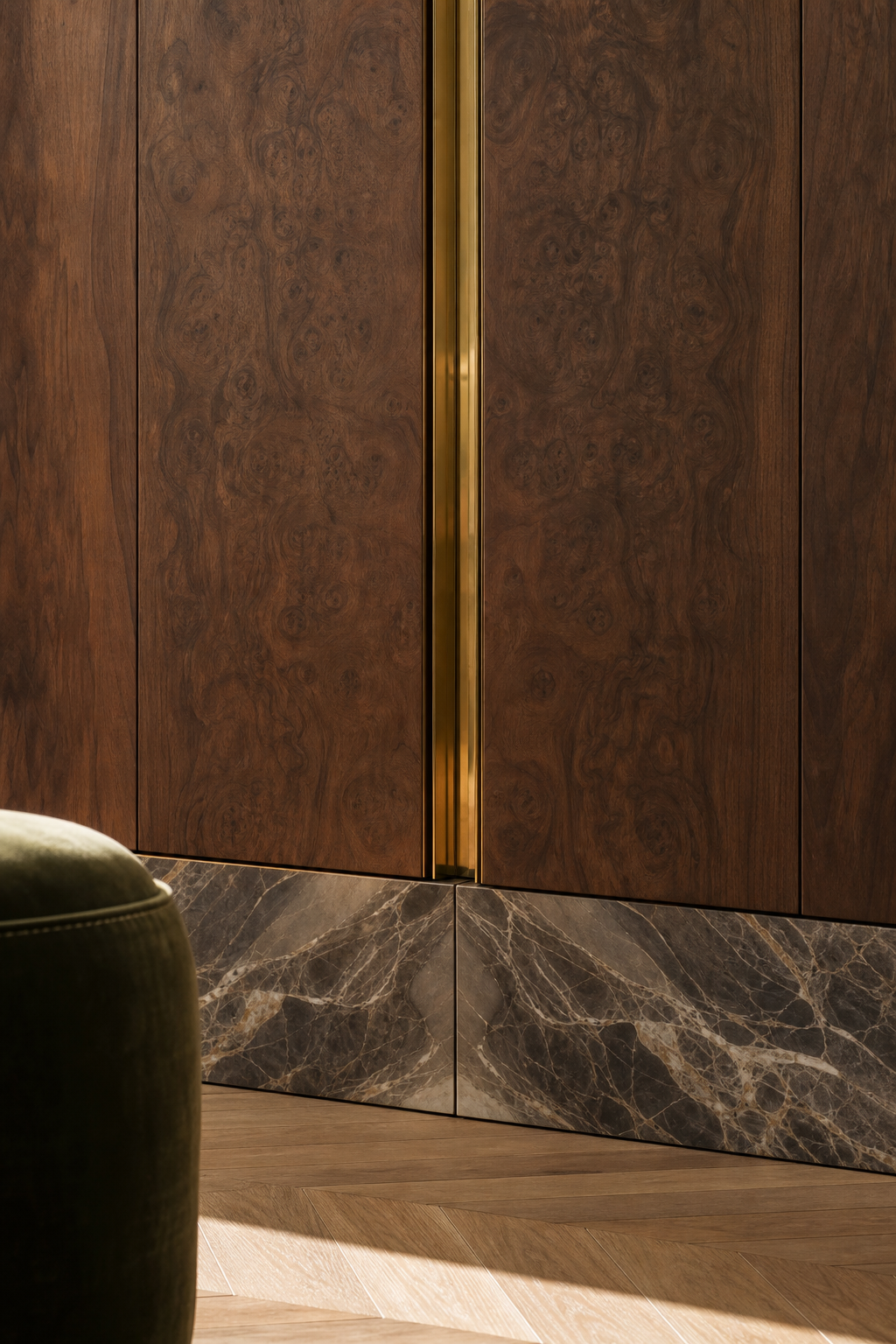 Fadior Canopy Rationalist Dressing Gallery Wardrobe — close-up of stainless steel finish and hardware detail