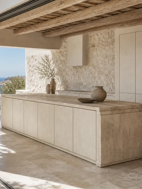 Fadior Meridian Kitchen Suite with Mosaic Threshold Island — 304 stainless steel kitchen system, front view