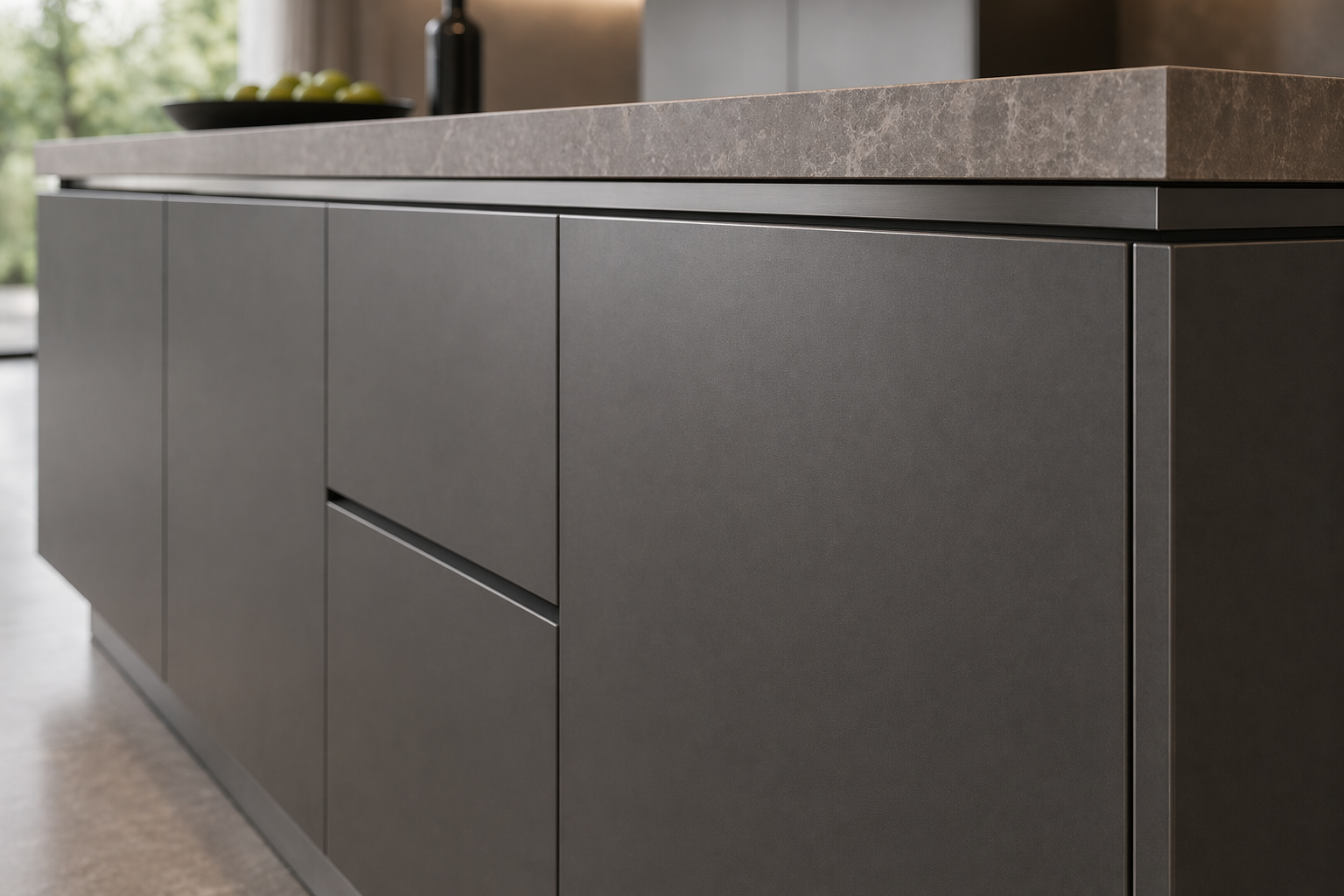 Fadior Abyss Kitchen Suite — close-up of stainless steel finish and hardware detail