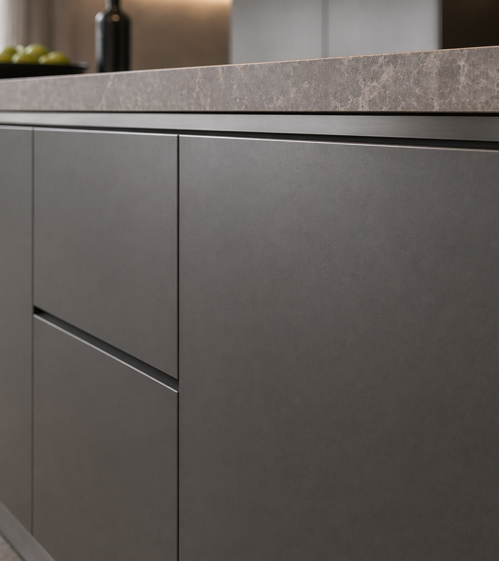Fadior Abyss Kitchen Suite — close-up of stainless steel finish and hardware detail