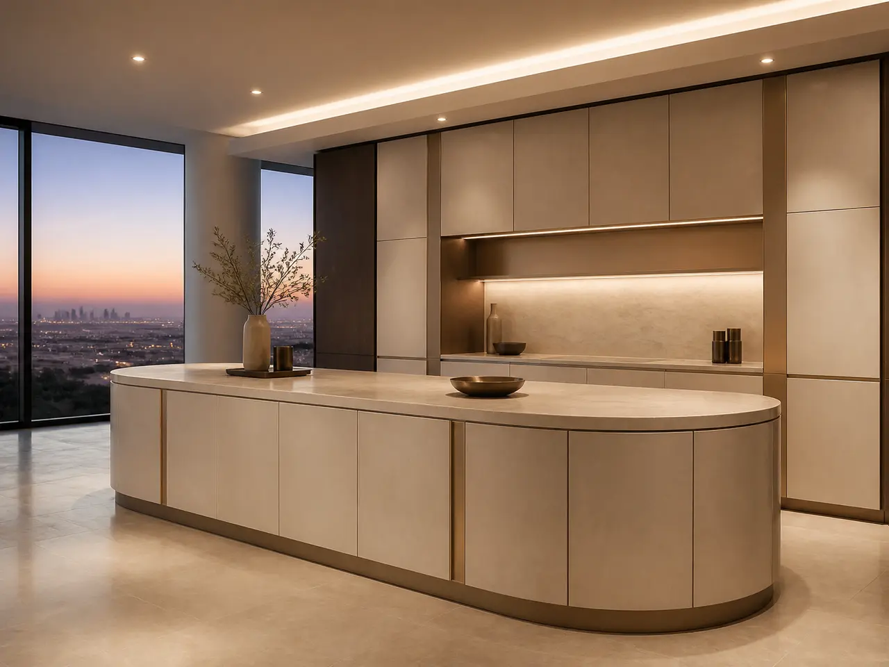 Fadior Solace Kitchen Suite with Tactile Curve Island - custom 304 stainless steel kitchen cabinetry with residential finishes, storage planning, and daily workflow