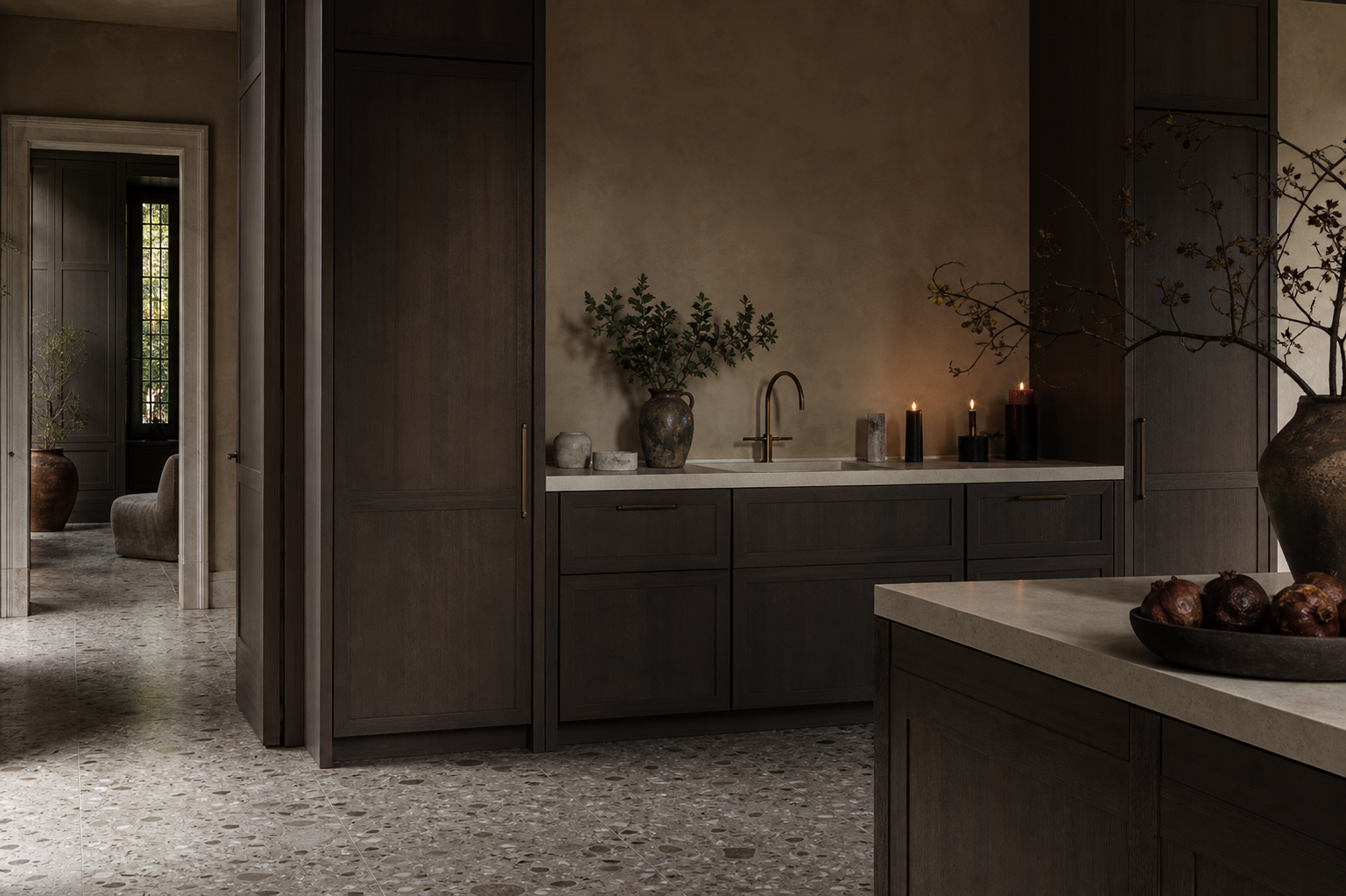 Fadior Meridian Kitchen Suite with Shower Sphere Prep Sanctuary — interior room context showing cabinet integration