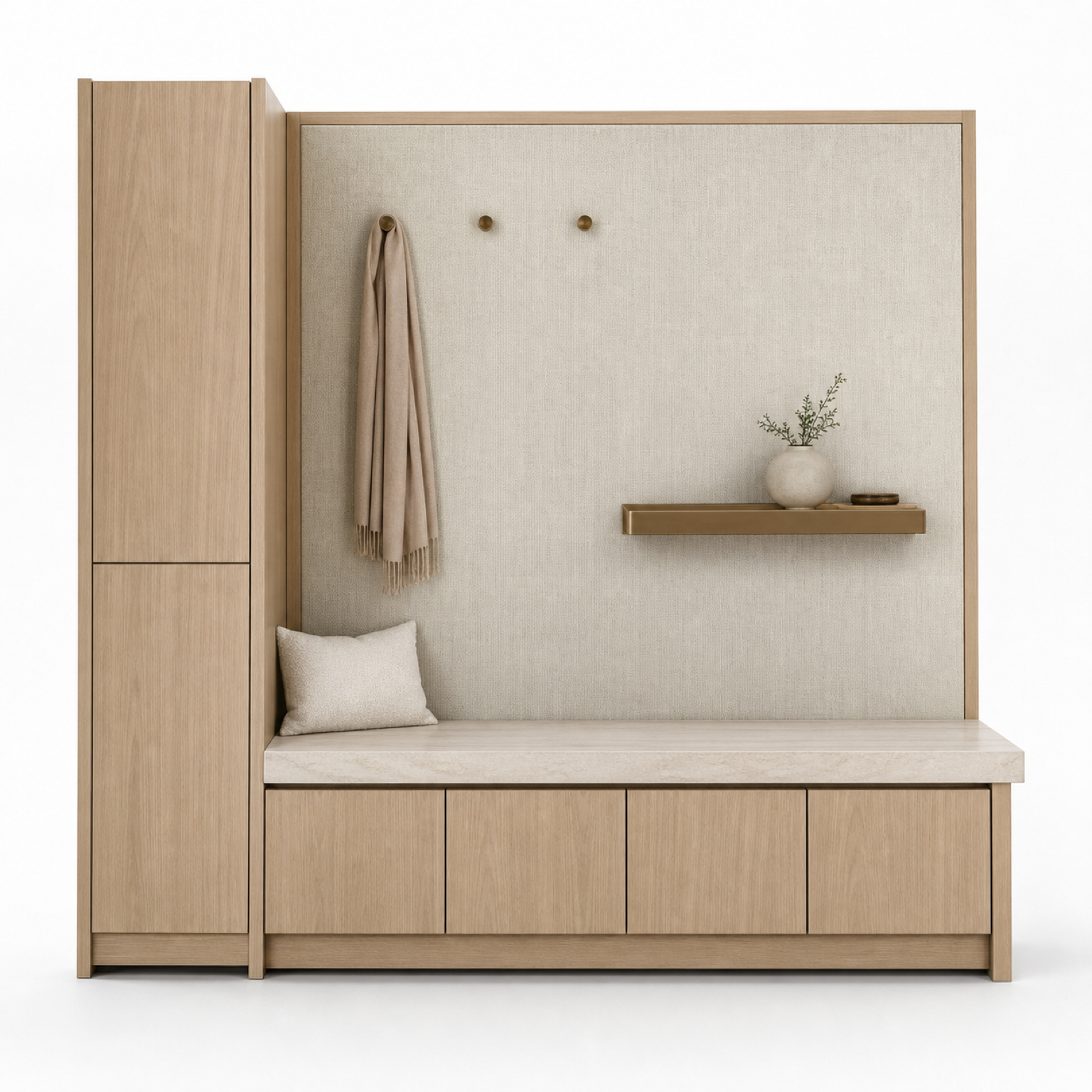 Fadior Ecliptic Entryway Suite with Bronze Maildrop Console — 304 stainless steel entryway system, front view