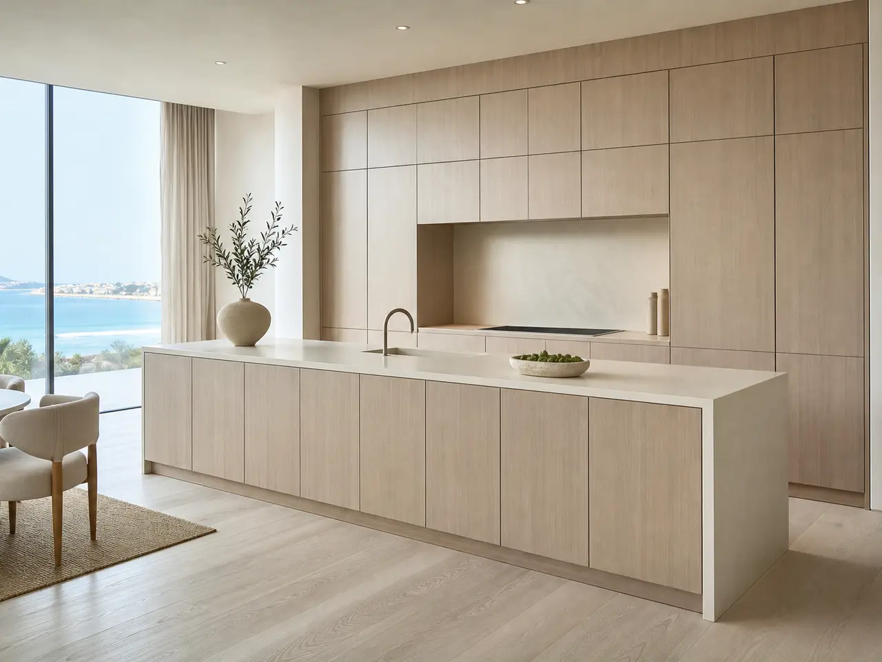 Fadior Dream Home Kitchen Suite with Parchment Island Cladding - custom 304 stainless steel kitchen cabinetry with residential finishes, storage planning, and daily workflow