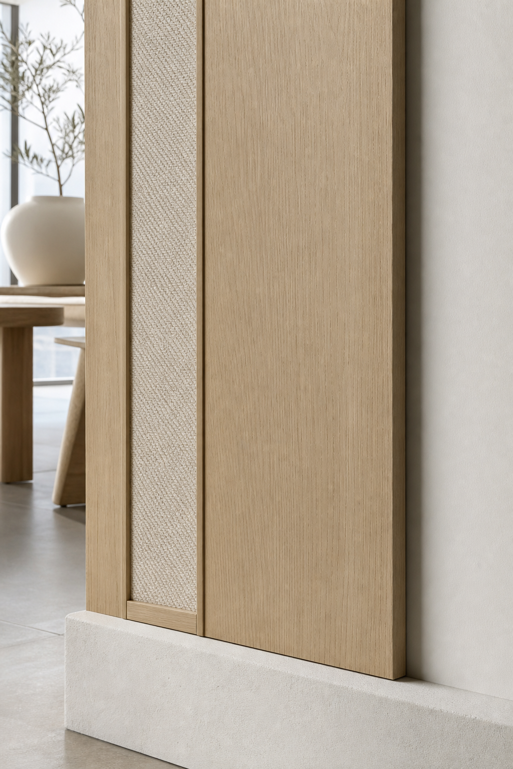 Suite de Puerta Interior Alabaster con Hoja de Paso Chalk Lantern acabado y detalle
