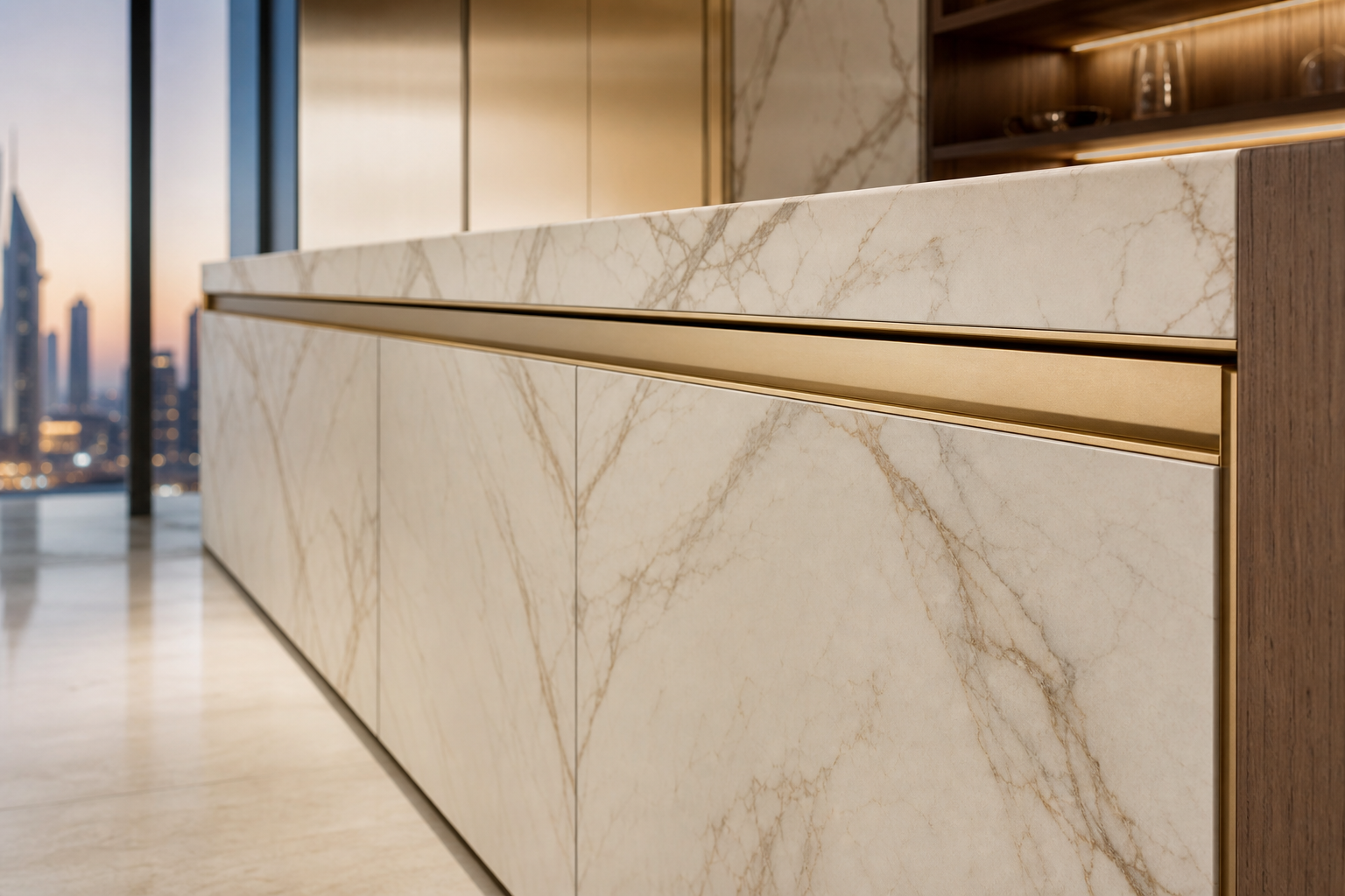 Fadior Riviera Kitchen Suite with Thermal Prep Waterline — close-up of stainless steel finish and hardware detail