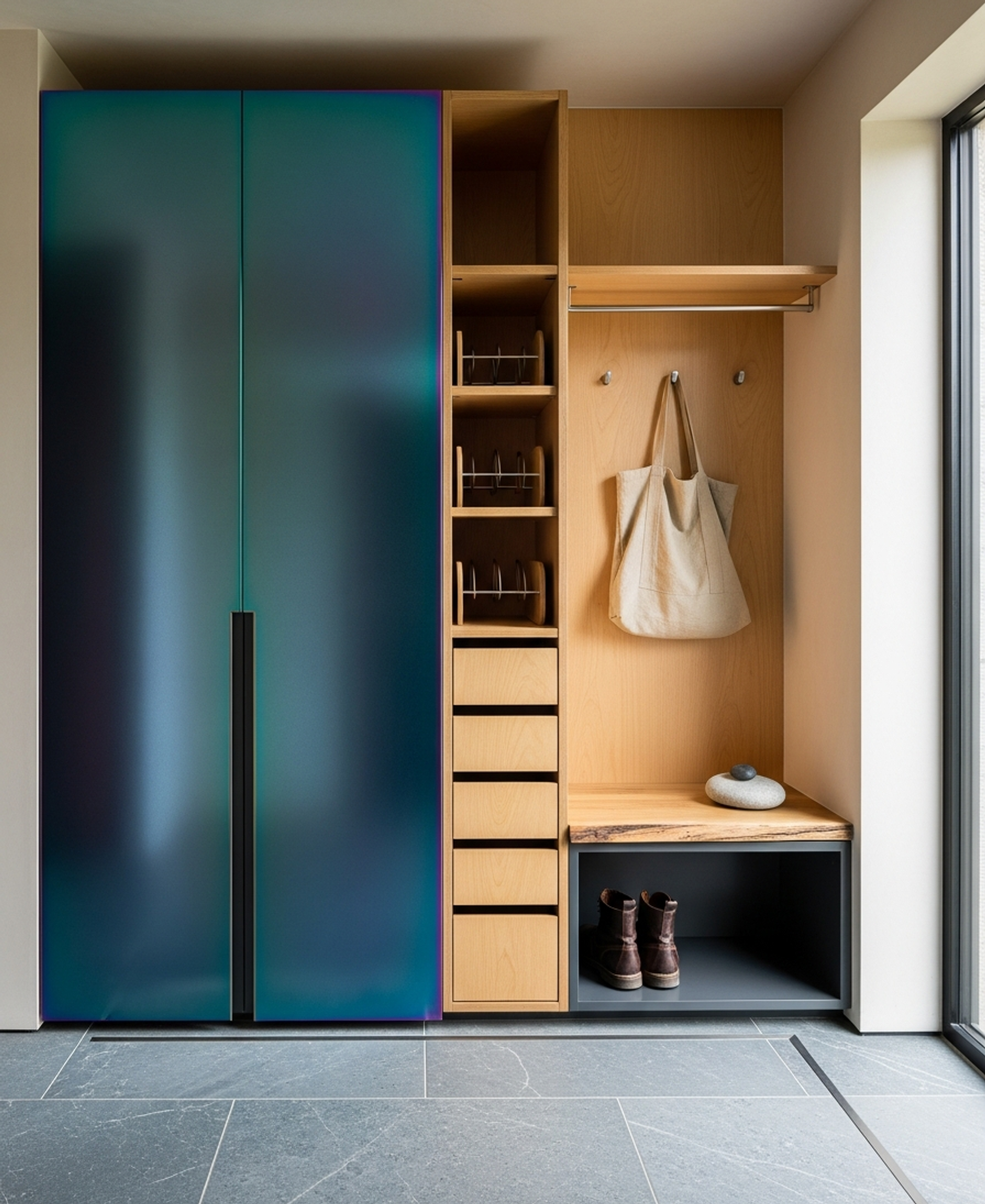 Fadior Archetype Entry Cabinet — 304 stainless steel entryway system, front view