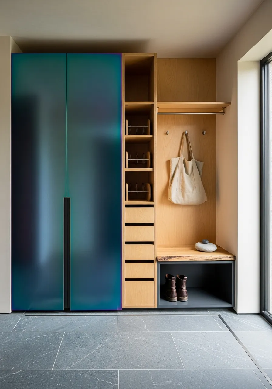 Fadior Archetype Entry Cabinet — 304 stainless steel entryway system, front view