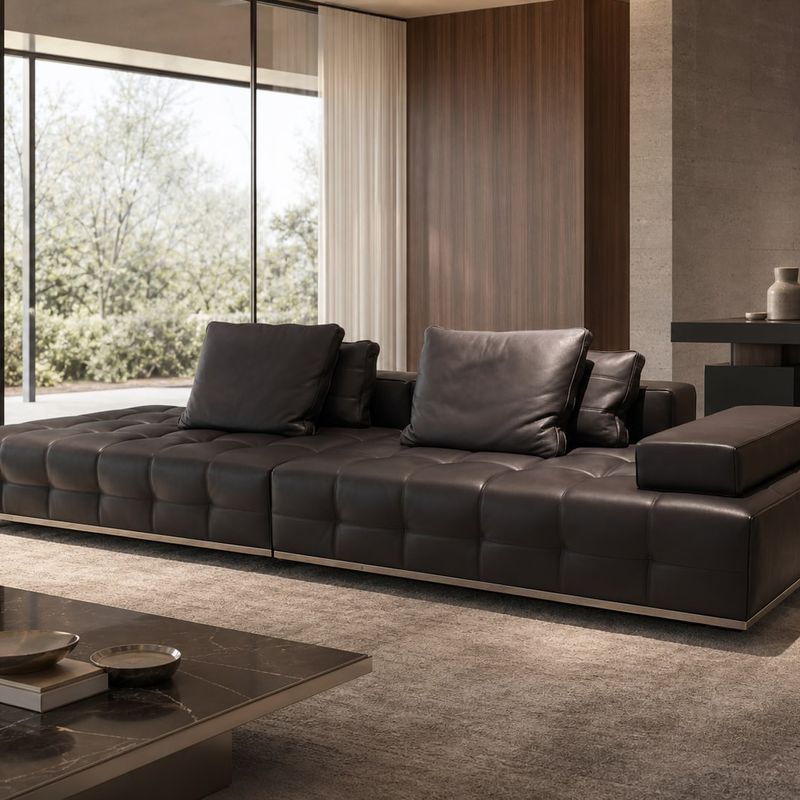 Modern Sofa (Genuine leather) styled in a FADIOR HOME interior setting