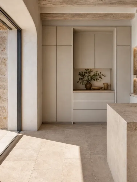 Fadior Atelier Kitchen Suite with Worktop Bridge Prep Niche — 304 stainless steel kitchen system, front view