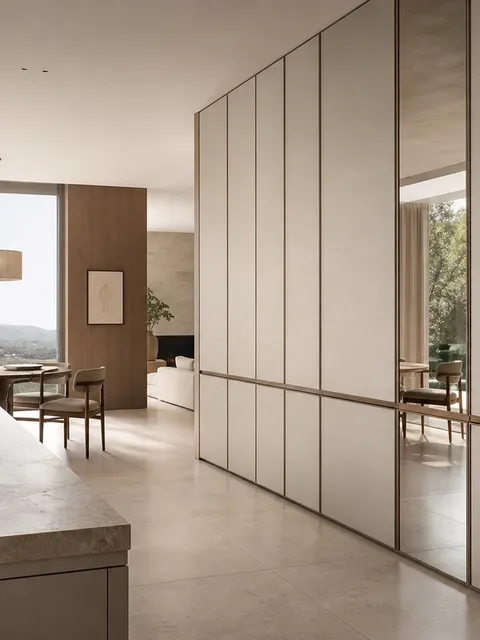 Suite de Paneles de Pared Miroir con Pared de Referencia de Espejo en Capas