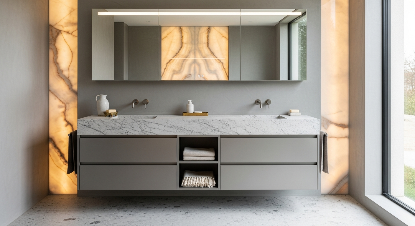 Fadior Acqua Vanity Suite — lifestyle setting with natural light and residential styling